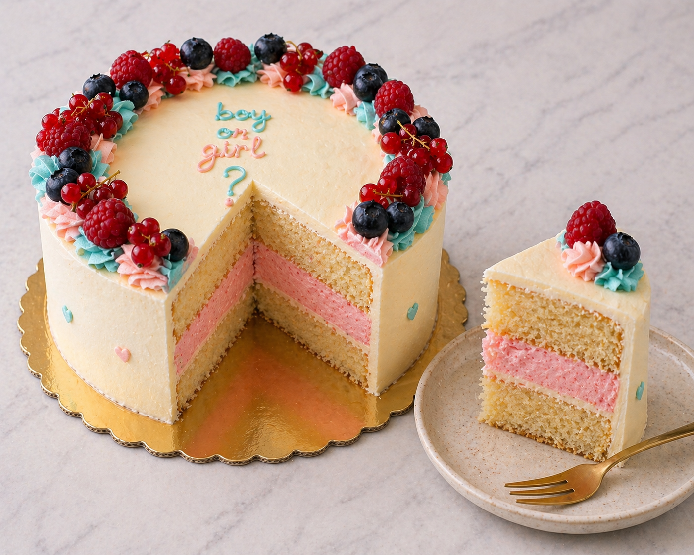 Gender Reveal Cake – Surprise à l’intérieur